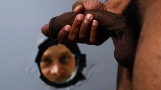 PRIDE STUDIOS Gay big black cock through Glory Hole - Chandler Scott, Ray Diesel