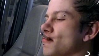 Alluring twink Ian Madrox blows ass while rubbing his dick