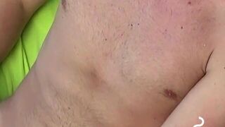 Playing with my dick & spilling cum on the couch