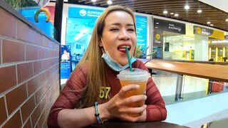 Huge tits amateur Thai COUGAR GF sex after a visit to the mall