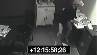 Secret pissing whore screws over her colleague