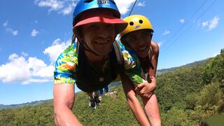 Zipline & sex with big round ass Thai GF who also sucked his huge dick