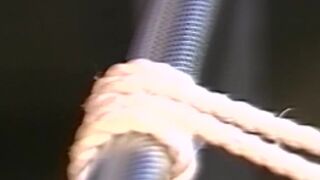 Young hot girl moans while teased with whipping by stud