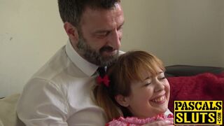 Ginger teen Cherry English face banged before ass fucking