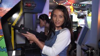 Fucking a sexy babe in a game room - Veronica Church