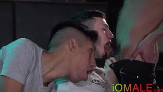 Twinky latinos blow cocks & fuck asses raw in a 3some