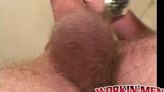Mature guy gets his shaft jerked off by an unknown guy
