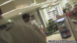 Amatur coed blonde teen sneaking around