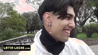 Latina Leche - Lucky Stud Meets Adorable Skater Boy & Makes Him Suck His Hard Dick
