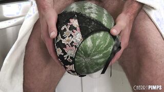 Lustful Blonde Hawaiian Gizelle Blanco Catches Her Hubby Fucking A Watermelon