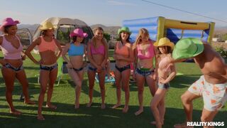 Sexy group sex with 8!! women!