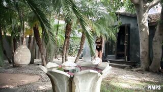 Big Boobs April Olson Masturbates Poolside With Her Vibrator & Booty Plug