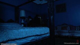 Tranny fucking beautiful babe in her ex bfs bed