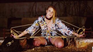 Tied up beauty gets manhandled & nipples hurt