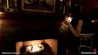 Huge cock Transgender gets blowjob from date