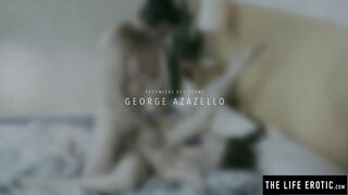 Beautiful Emily J masturbates while watching porn