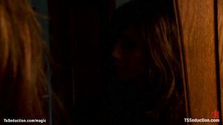 Huge dick Asian T-girl fucking her date