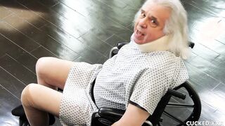 Pretty blonde Athena Palomino fucks in front of a cuckold