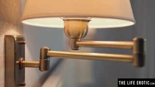 Horny beautiful babe Emily J rubs & fingers that unshaved beaver