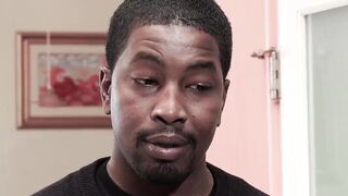 Tiny ginger Lola Fae mounted on a fat ebony shaft