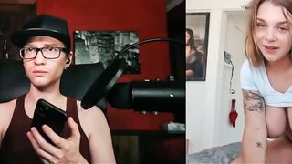 Hot teen masturbate on cam with lustful step sibling
