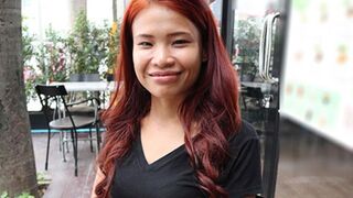 Ginger Asian girl Miao is taking big one doggystyle