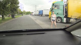 Real BITCH Picked up Between Trucks & Get Paid for Sex