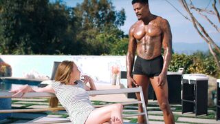 Lustful Kyler Quinn passed out after a party to find a surprise ebony dick to investigate