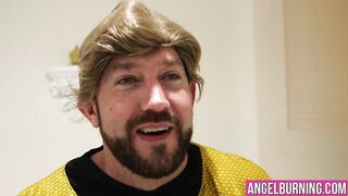 Lustful star trek fans having a hardcore banging on a sofa