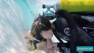 Monica is twat & mouth ravaged underwater