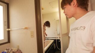 Lustful Japanese COUGAR gets a creampie after fucking her stepson