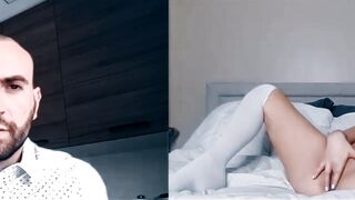 Angry step daddy punished her dauther to do a webcam show