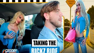 GROOBYGIRLS - Blowjob in the car to lustful blonde tgirl