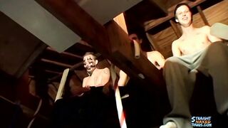 Straight Thug Dudes Hang Out For A Group Dick Stroking