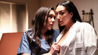 Latin STEPMOM doc seduces & fucks petite nurse to save her job