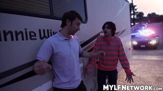 Officer Joshua Lewis licks snatch in a hardcore threeway session with sexy Gal Ri