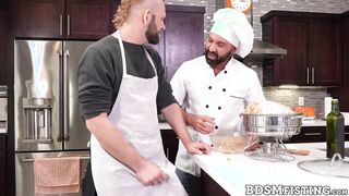 Master chef Dominic Pacifico fists his apprentice Josh Mikael