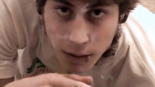 Blonde Carl plays shaft while chain smokin