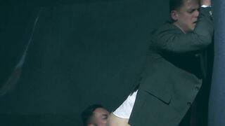 Horny Ivan Gregory sucks meat before getting drilled by suited Viktor Rom