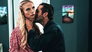 Tiny blonde teen schoolgirl let janitor rail her bushy cunt in class