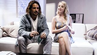 Blonde teen barista ravaged by a lying musician on her Bday