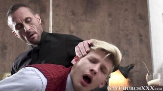 Slutty blonde seminarians obeys holy fathers orders