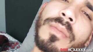 Big dicked unshaved Latino Lonesome Leon looks amazing while masturbating