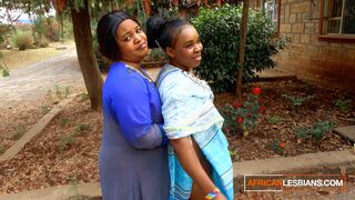 African COUGAR Lesbo Girls Make Out In Public
