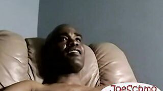Anthony strokes his big black cock to straight porn blows off his loads