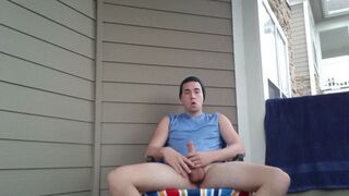 Amateur Twink Patio Jerk Off
