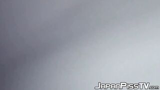 Delectable Japanese sexy girl is peeing outside during day time