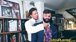 Girl Lionel Lilac licks & fucks the unshaved booty of suited Dani Robles