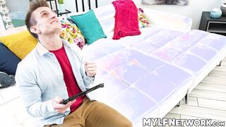 Horny Eliza Rae got ravaged after teasing her stepson Oliver Faze while playing