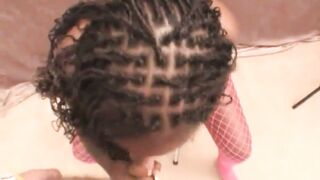 Big tittied ebony in fishnets